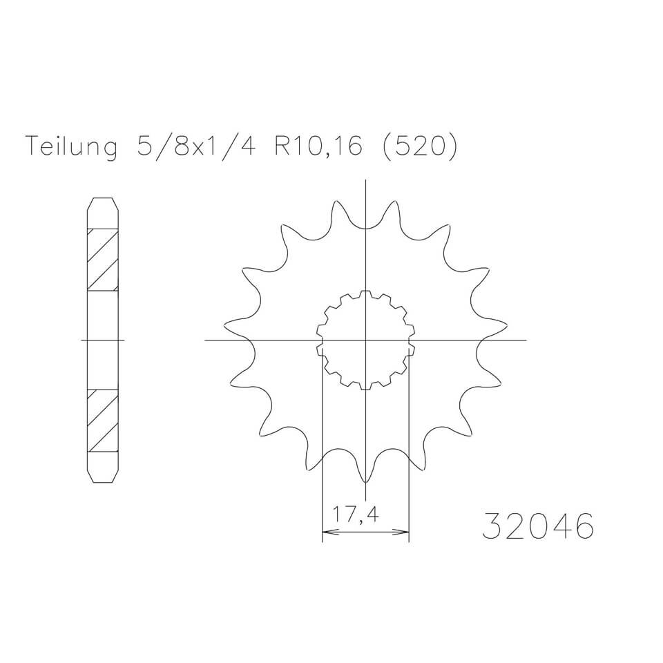 ESJOT Chain pinion, 14 teeth