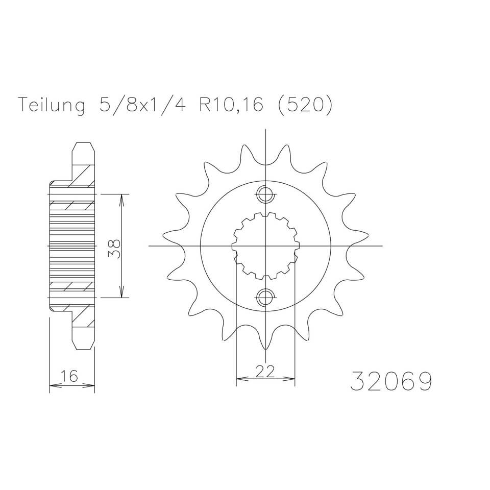 ESJOT Chain sprocket Sport, 15 teeth