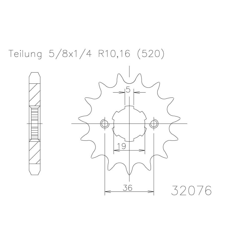 ESJOT Chain pinion, 14 teeth