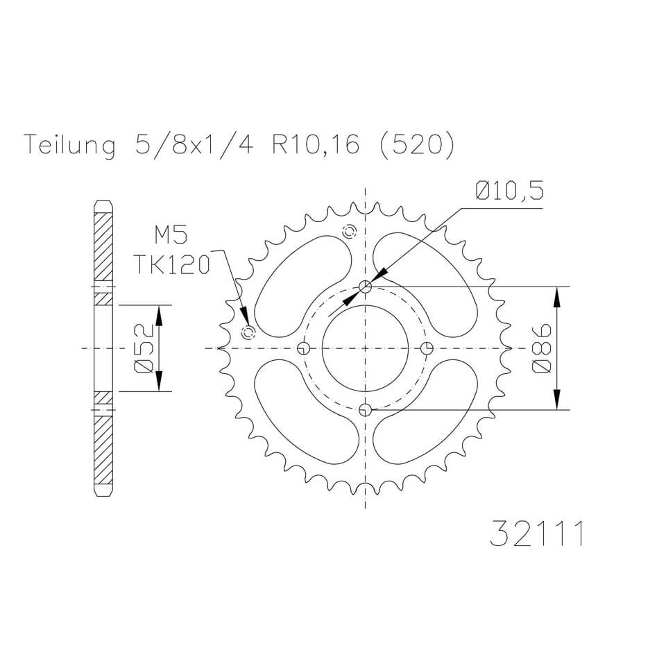 Image of ESJOT Sprocket, 30 denti