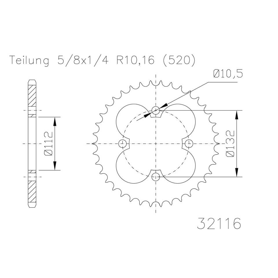 ESJOT Chain wheel, 38 teeth