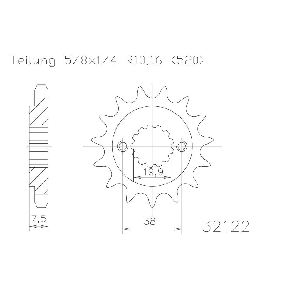 ESJOT Chain pinion, 15 teeth