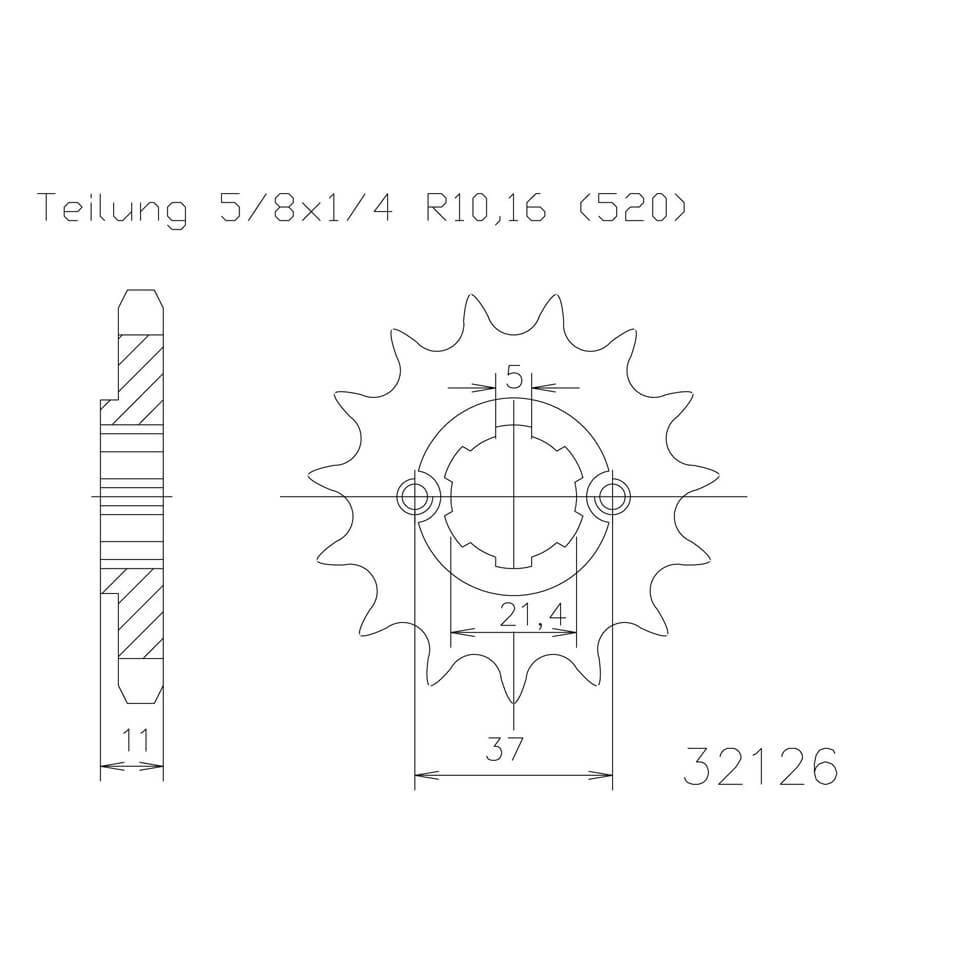 ESJOT Chain pinion, 17 teeth