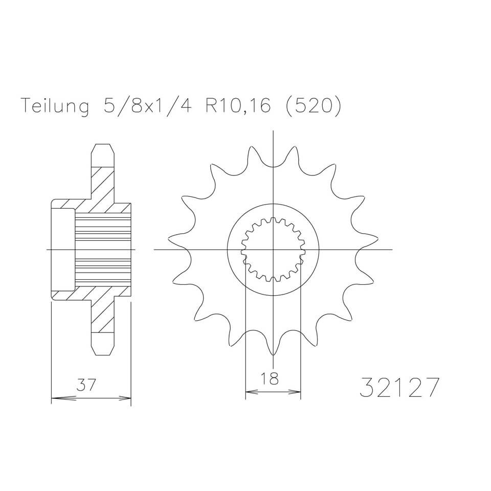 ESJOT Chain pinion, 18 teeth