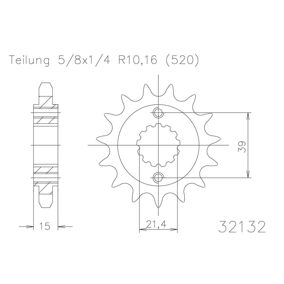ESJOT Chain pinion, 17 teeth
