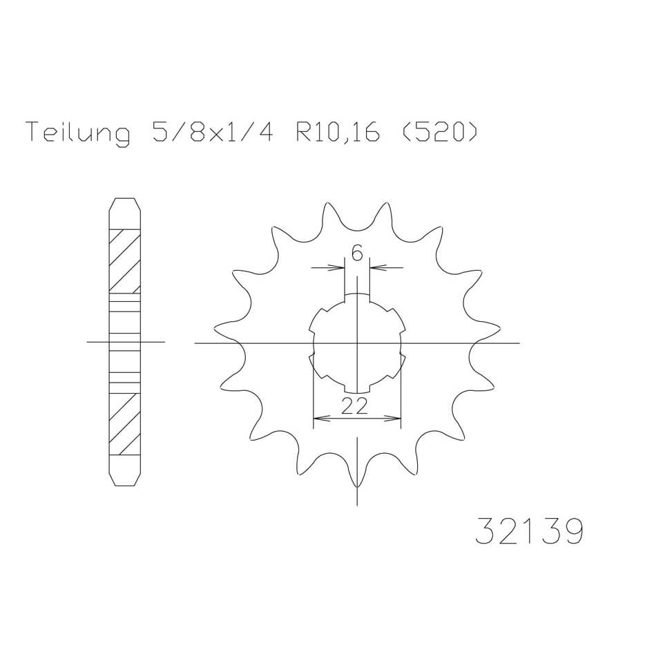 ESJOT Chain pinion, 15 teeth