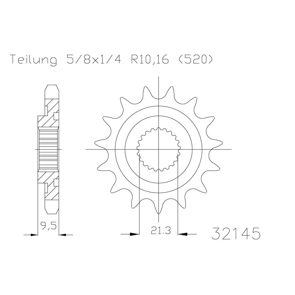 ESJOT Chain pinion, 13 teeth