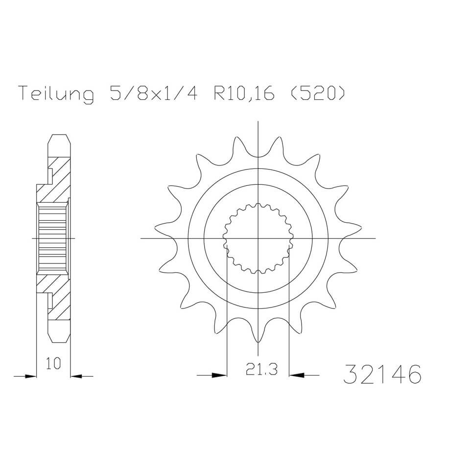 ESJOT Chain pinion, 12 teeth