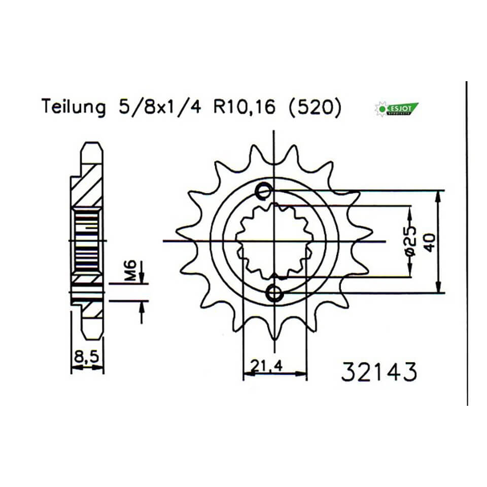 ESJOT Chain pinion, 15 teeth