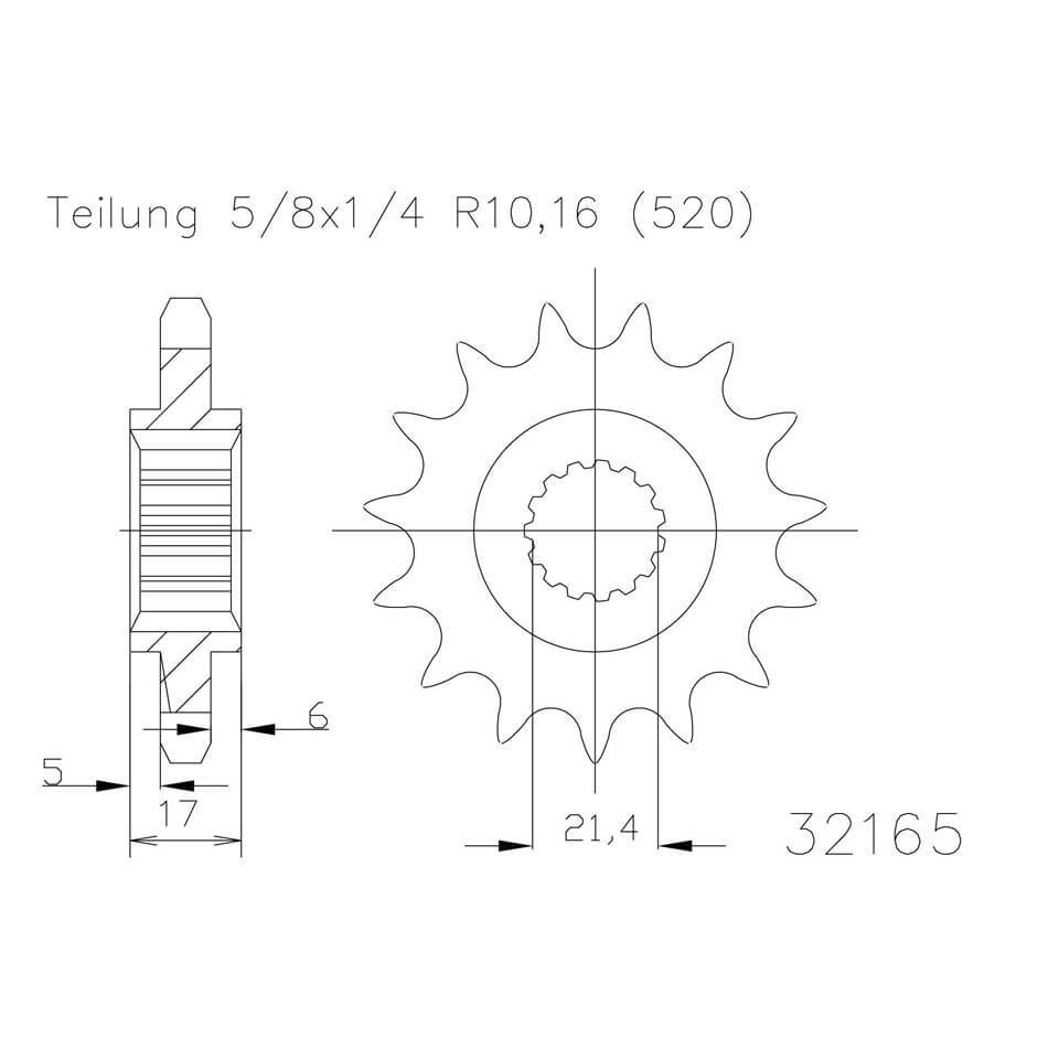 ESJOT Kettingpinion, 15 tanden