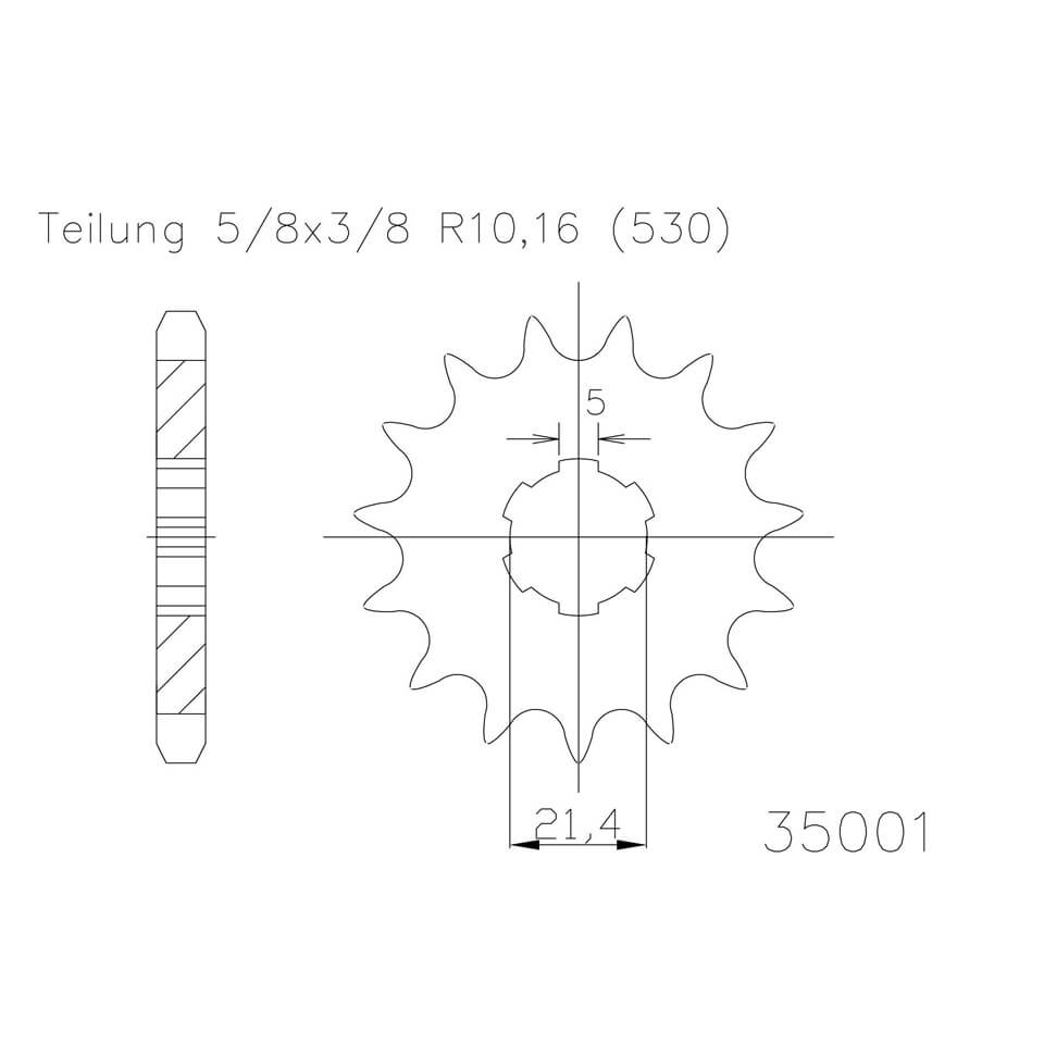 ESJOT Chain pinion, 17 teeth