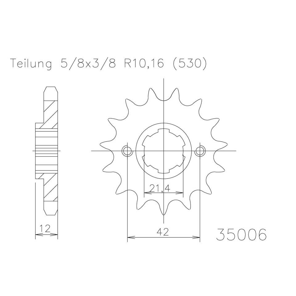 ESJOT Chain pinion, 16 teeth