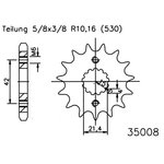 ESJOT Kettingpinion, 14 tanden