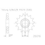 ESJOT Kettingpinion, 16 tanden