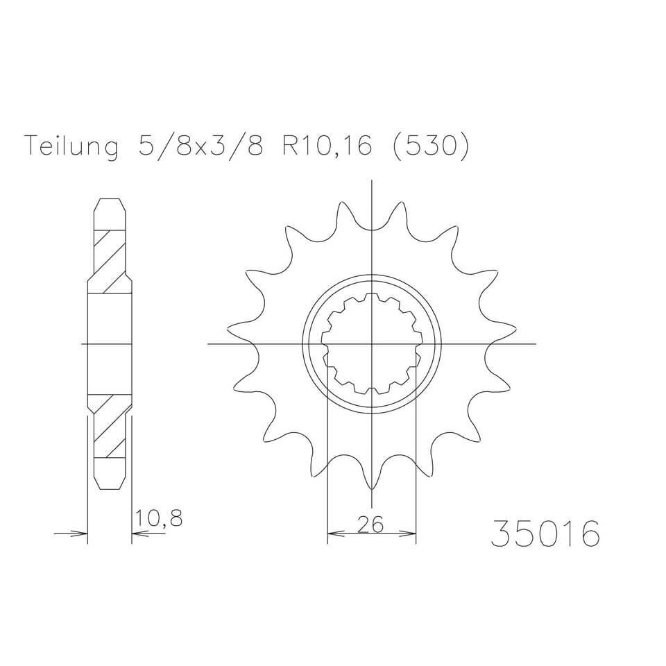 ESJOT Kettingpinion, 16 tanden