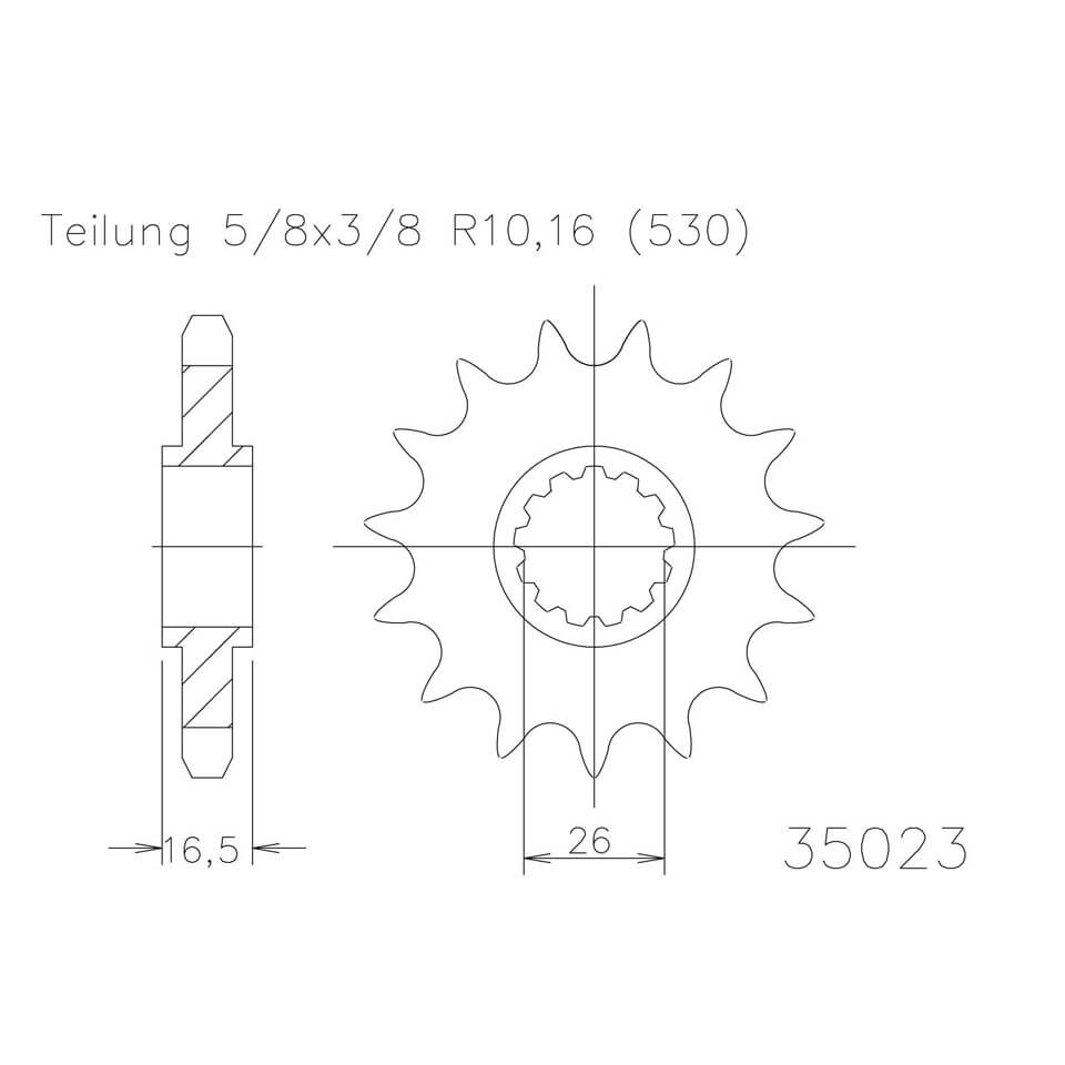ESJOT Chain pinion, 14 teeth