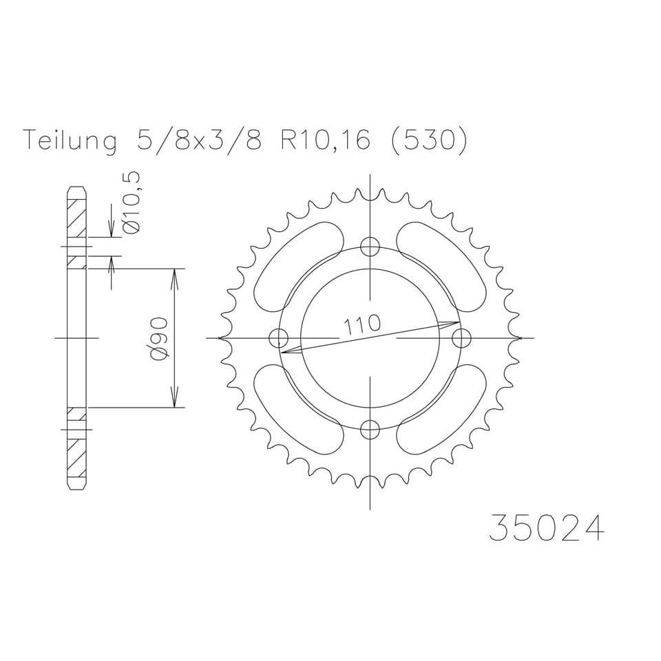 ESJOT Chain wheel, 38 teeth