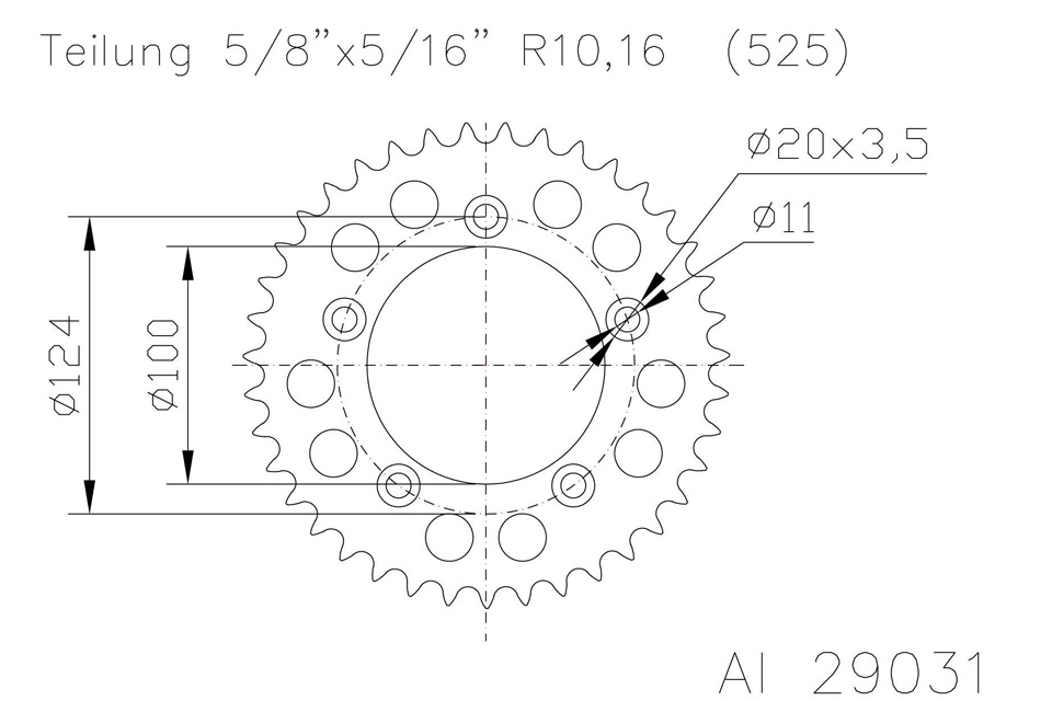 ESJOT Sprocket 39 teeth aluminium