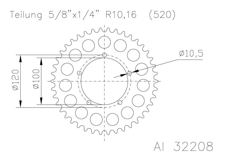 ESJOT Aluminium sprocket, 47 teeth