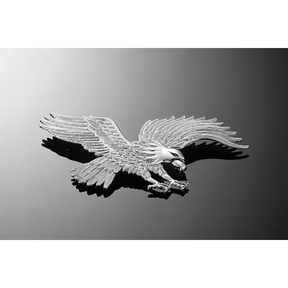 HIGHWAY HAWK Eagle with flapping wings, chrome, size L, silver, silver