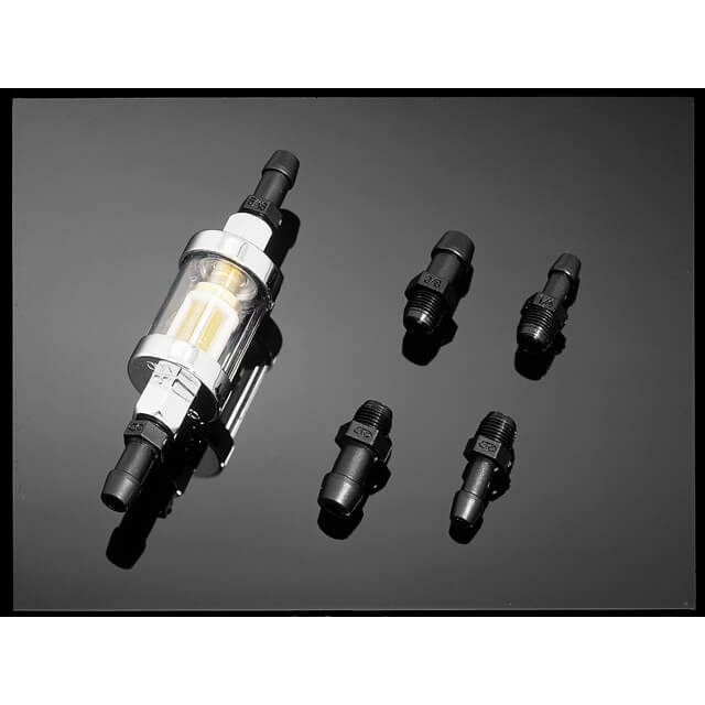 FILTRE carburant HIGHWAY HAWK, chrome (1/4 pouce)