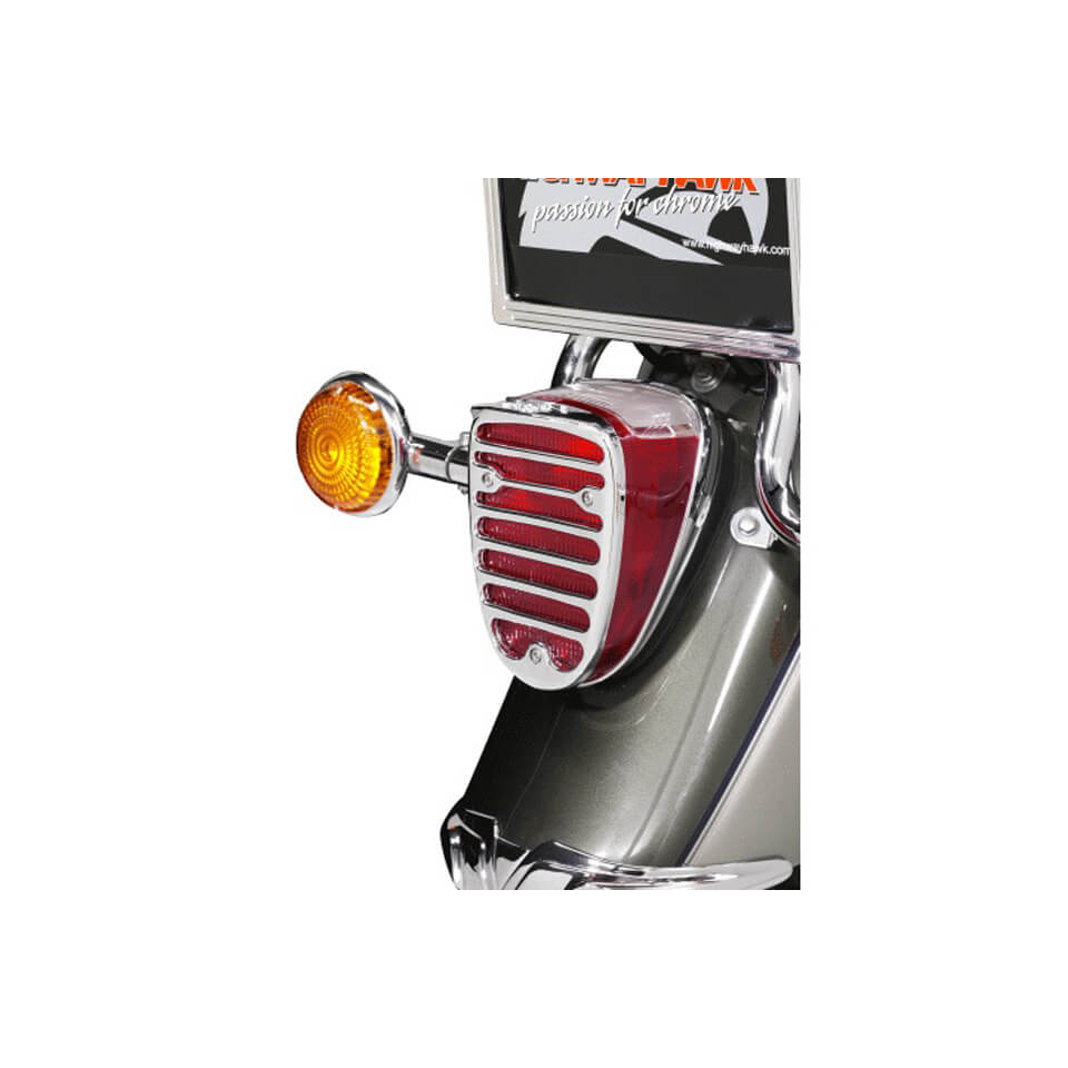 HIGHWAY HAWK Taillight grill YAMAHA DRAGS.CL/ROY.ST/WILDS, silver, silver