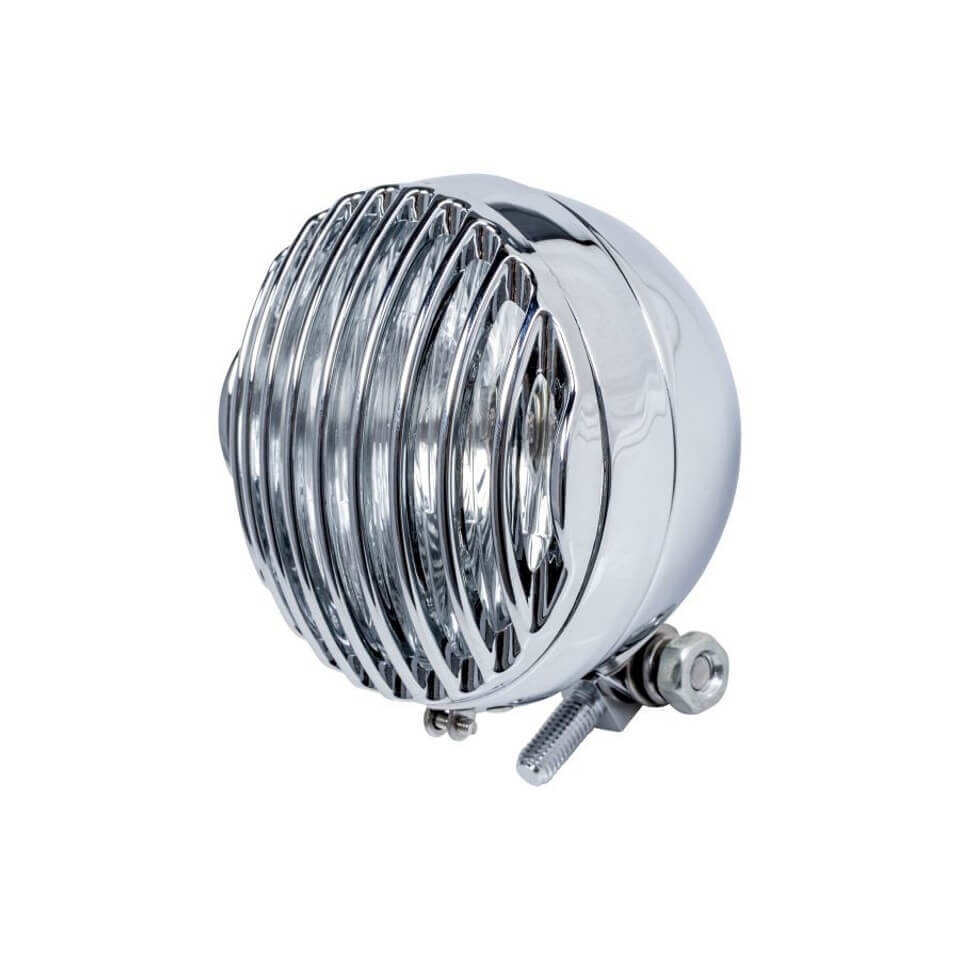 HIGHWAY HAWK Steampunk lamp bezel 4,5 inch, chrome, flat mount, silver, silver