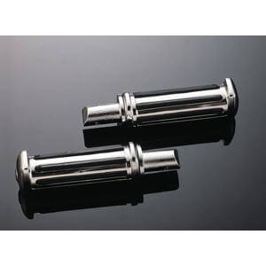 HIGHWAY HAWK Passenger footrests, LEGEND, KAWASAKI VN 750, black-silver, black-silver