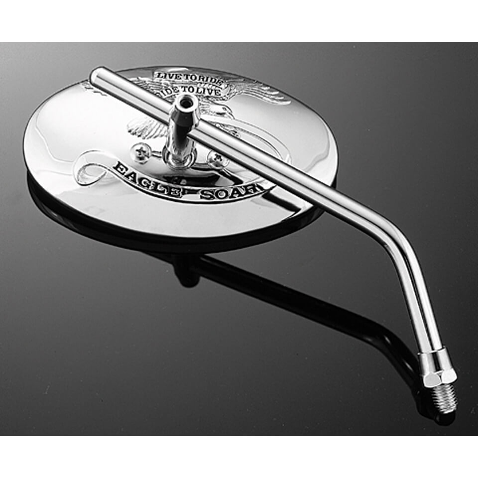 HIGHWAY HAWK Miroir ovale Live to Ride, universel, argent