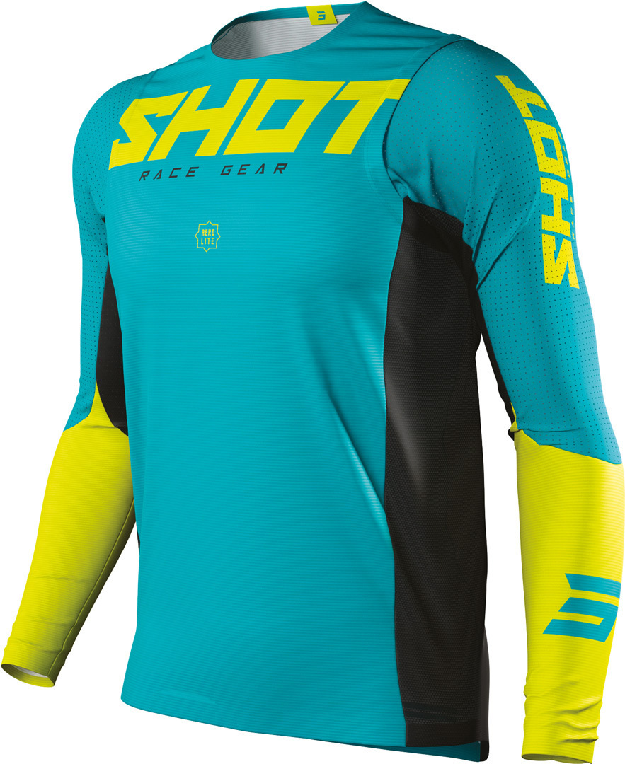 Shot Aerolite Airflow Motocross Jersey, turquoise, Size S, turquoise, Size S