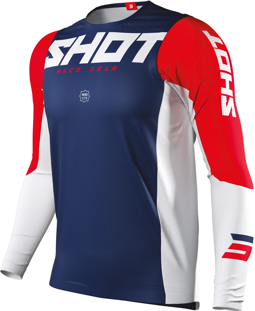Shot Aerolite Airflow Motocross Jersey, red-blue, Size L, red-blue, Size L