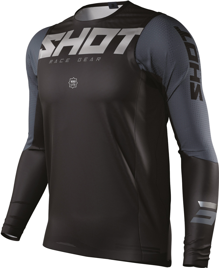 Shot Aerolite Airflow Motocross Jersey, black, Size M, black, Size M