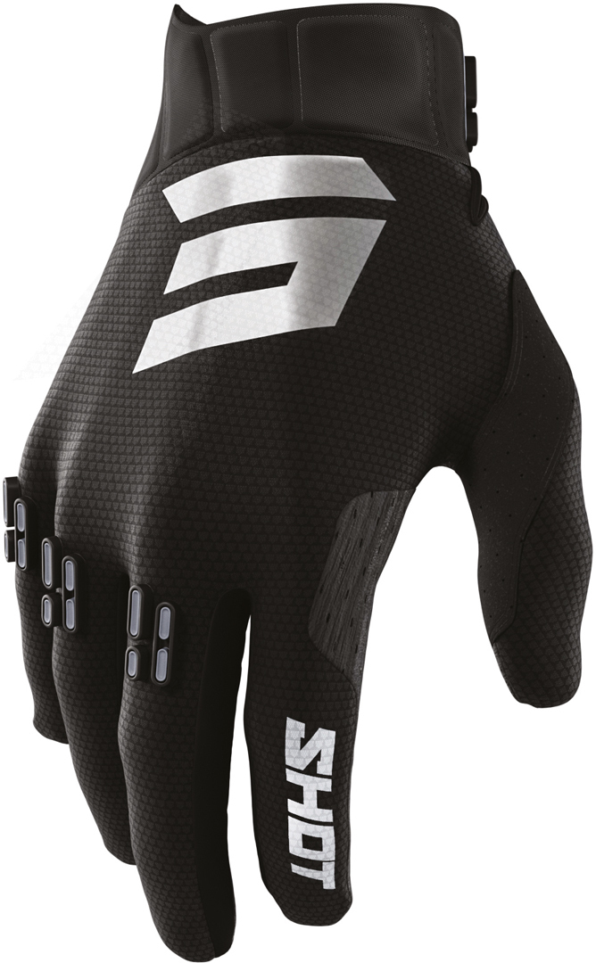 Shot Aerolite Airflow Motocross Handschuhe, schwarz, Größe 2XL, schwarz, Größe 2XL