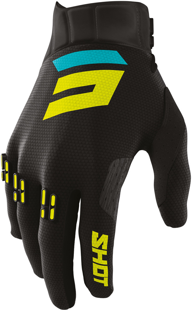 Shot Aerolite Airflow Motocross Gloves, black-turquoise, Size 3XL, black-turquoise, Size 3XL