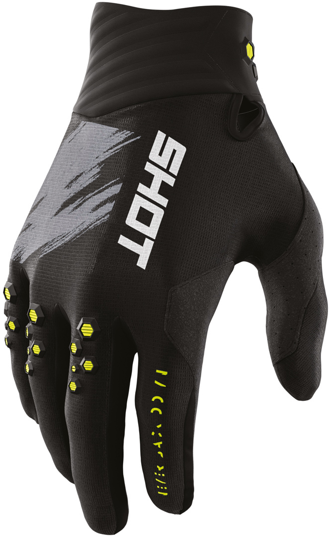 Shot Contact Draw Motocross Handschuhe, schwarz-gelb, Größe 4XL, schwarz-gelb, Größe 4XL