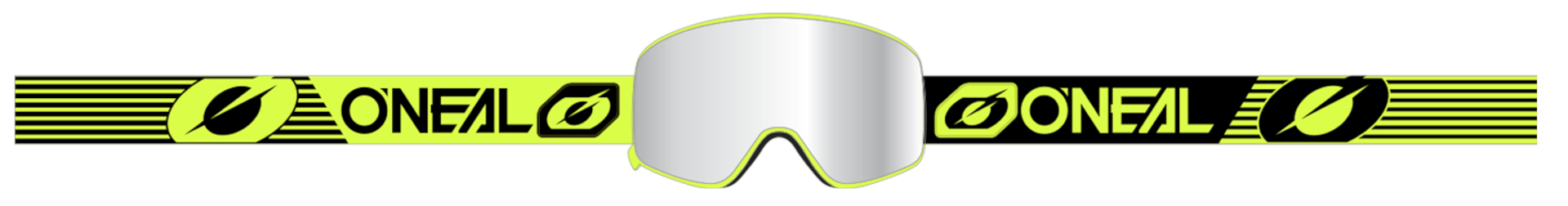 Oneal B-50 Force Silver Mirror Motocross Goggles, black-yellow, black-yellow, Size One Size