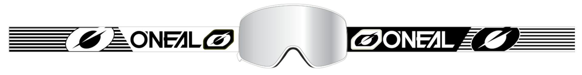 Oneal B-50 Force Silver Mirror Motocross Goggles, black-white, black-white, Size One Size