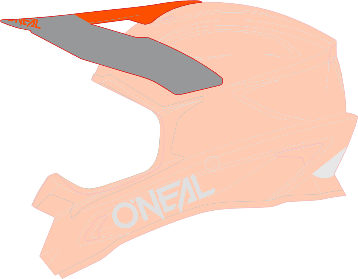 Oneal 1Series Solid Helmet Peak, orange, orange, Size One Size