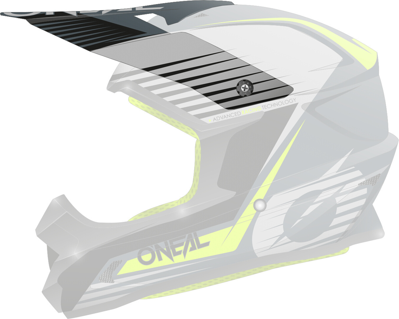 Oneal 1Series Stream V21 Helmet Peak, grey, grey, Size One Size