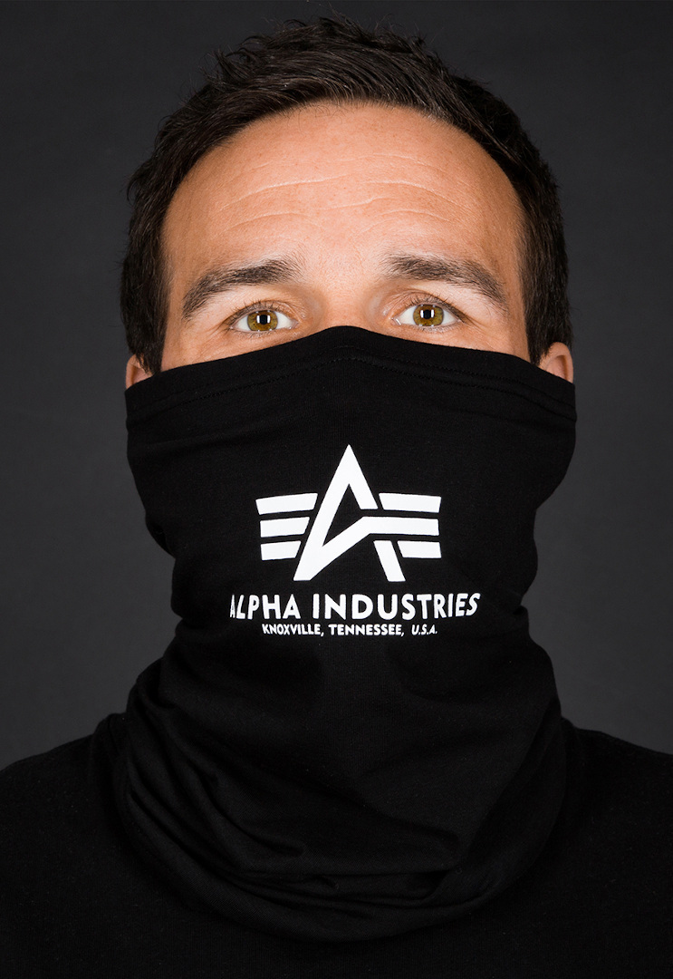 Alpha Industries Basic Logo Multifunktionstuch, schwarz-weiss, schwarz-weiss