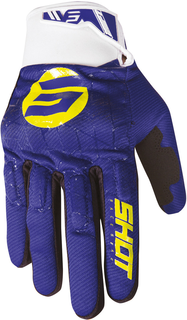 Shot Drift Spider Motocross Gloves, blue-yellow, Size M L, blue-yellow, Size M L