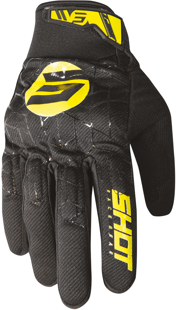 Shot Drift Spider Motocross Gloves, black-yellow, Size M L, black-yellow, Size M L