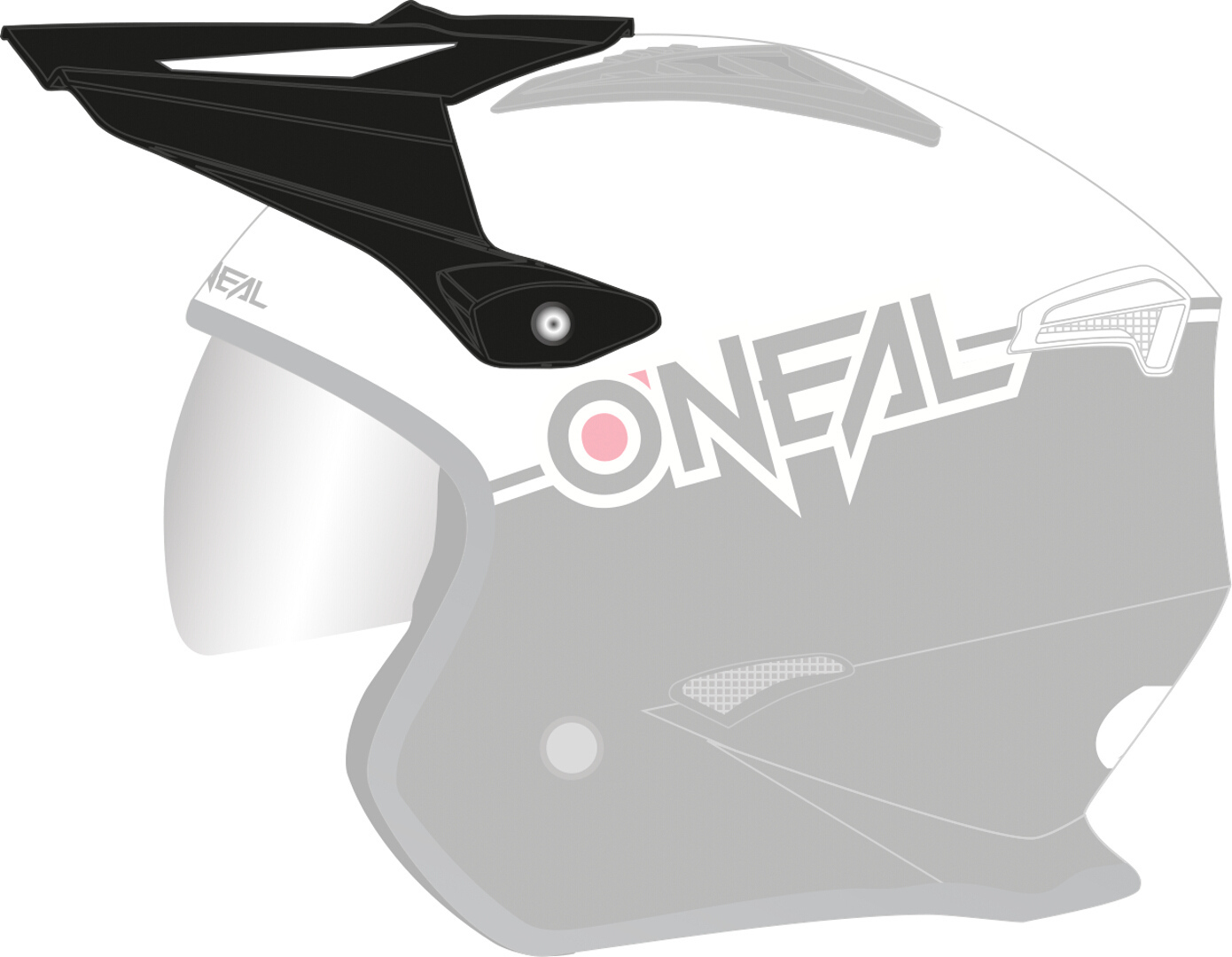 Oneal Volt Cleft Helmet Peak, black-white, black-white, Size One Size