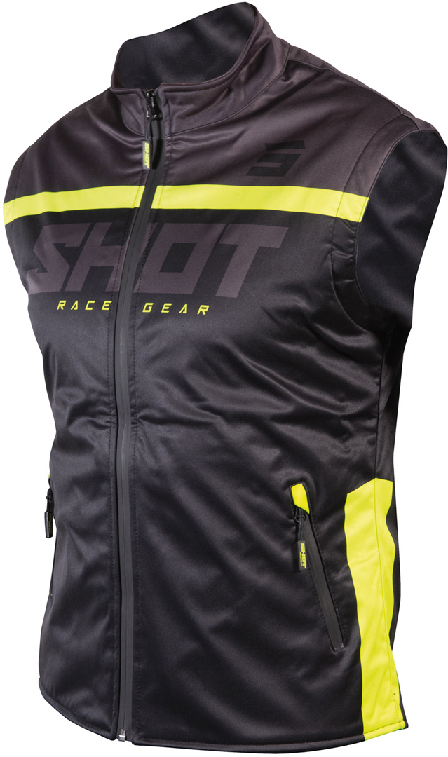 Shot Bodywarmer Lite 2.0 Motocross Weste, schwarz-gelb, Größe L, schwarz-gelb, Größe L