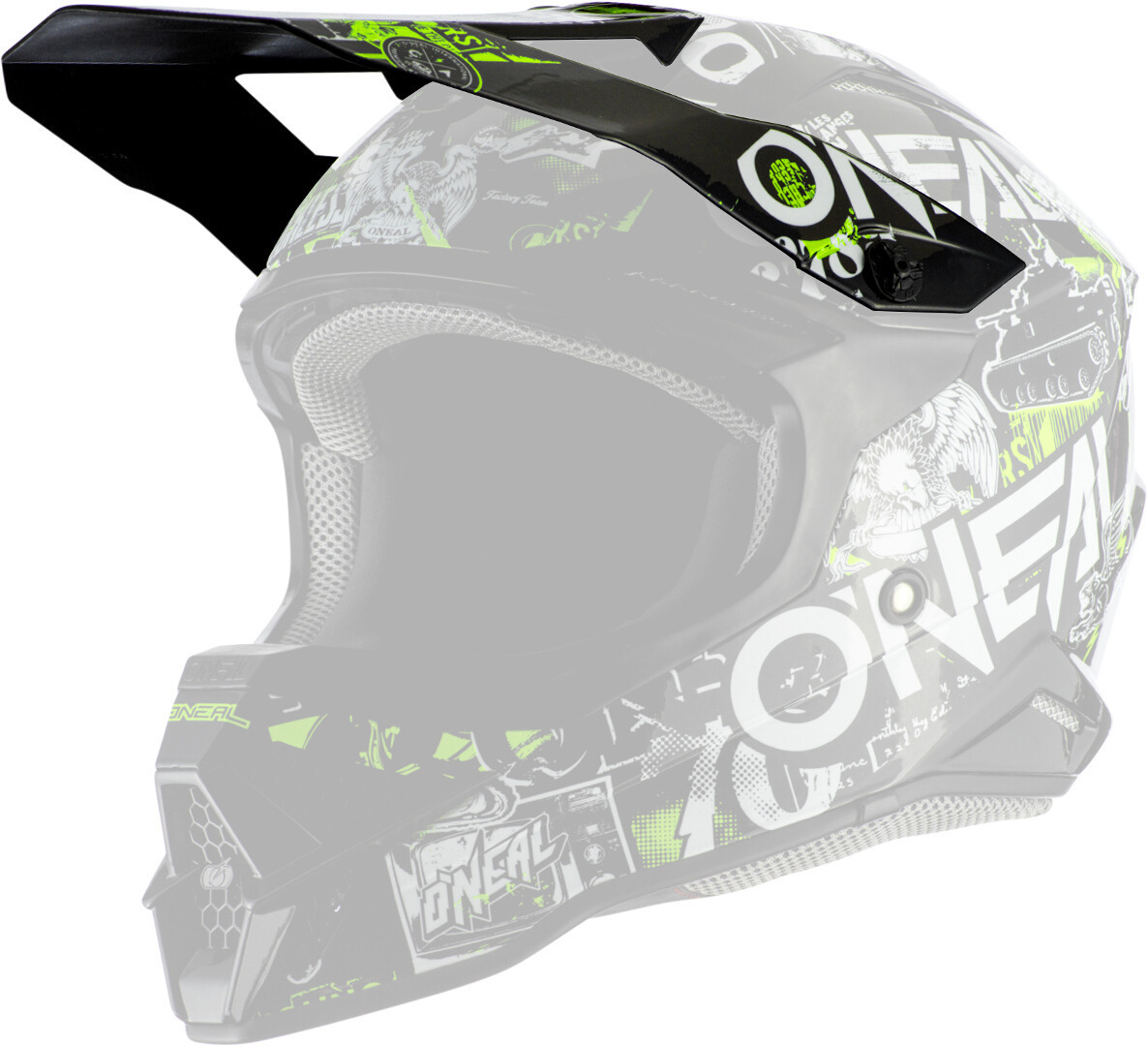 Oneal 3Series Attack 2.0 Helmet Peak, black-yellow, black-yellow, Size One Size