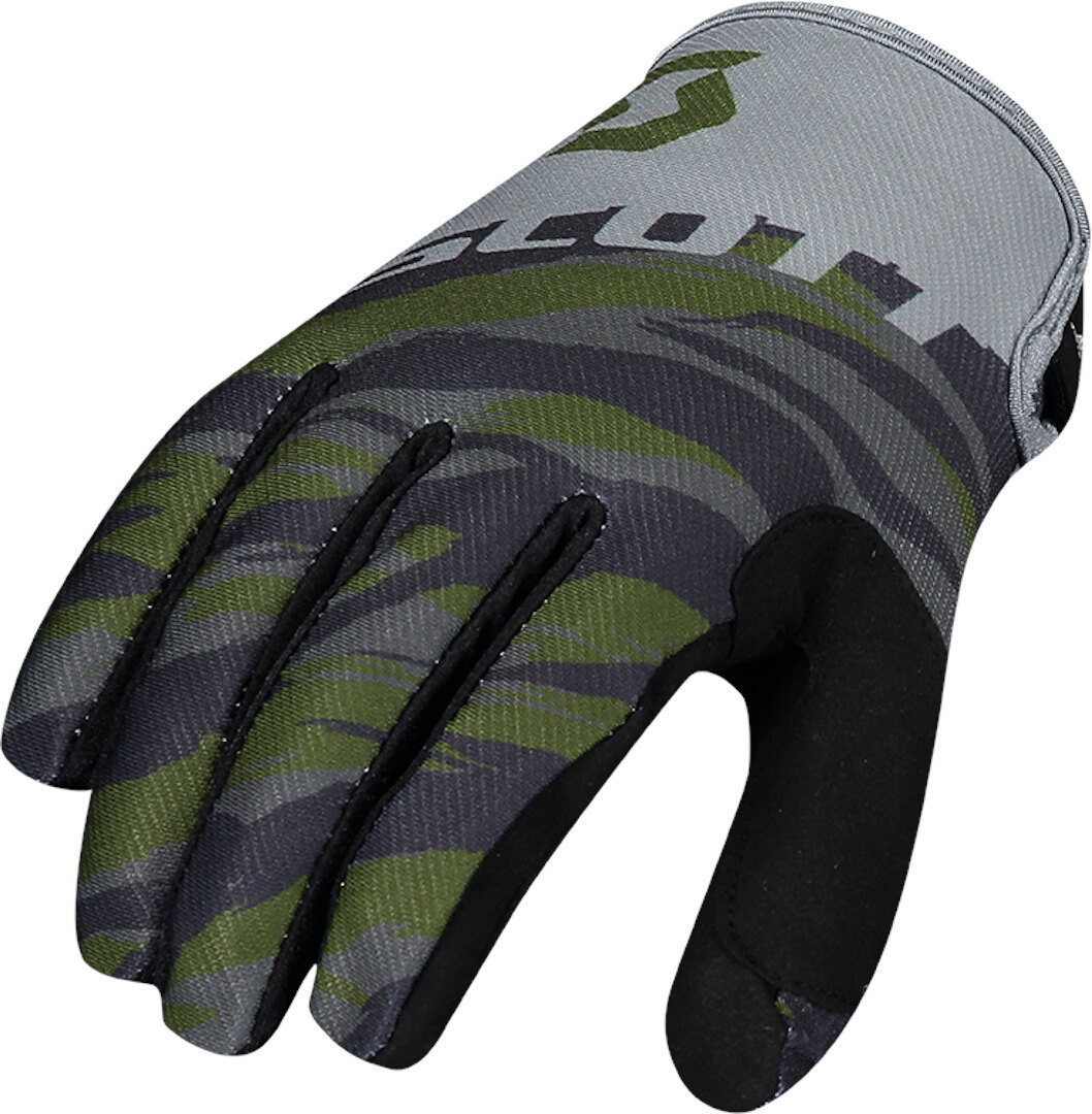 Scott 350 Dirt Motorcross handschoenen, zwart-groen-veelkleurig, afmeting L