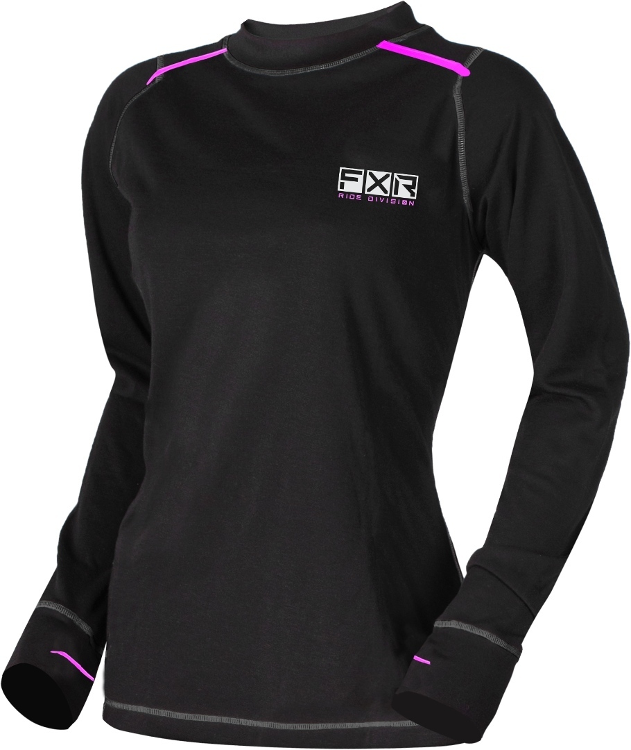 FXR Vapour Merino Lady Longsleeve Functional Shir, black-pink, Size S for Women, black-pink, Size S for Women