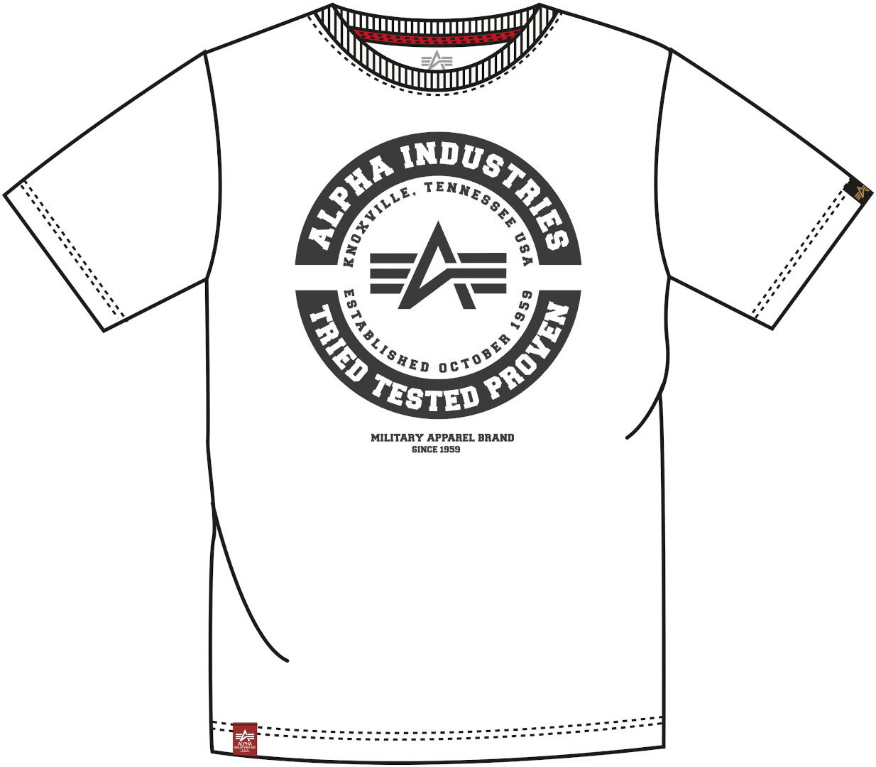 Alpha Industries TTP T-Shirt, schwarz-weiss, Größe XL, schwarz-weiss, Größe XL