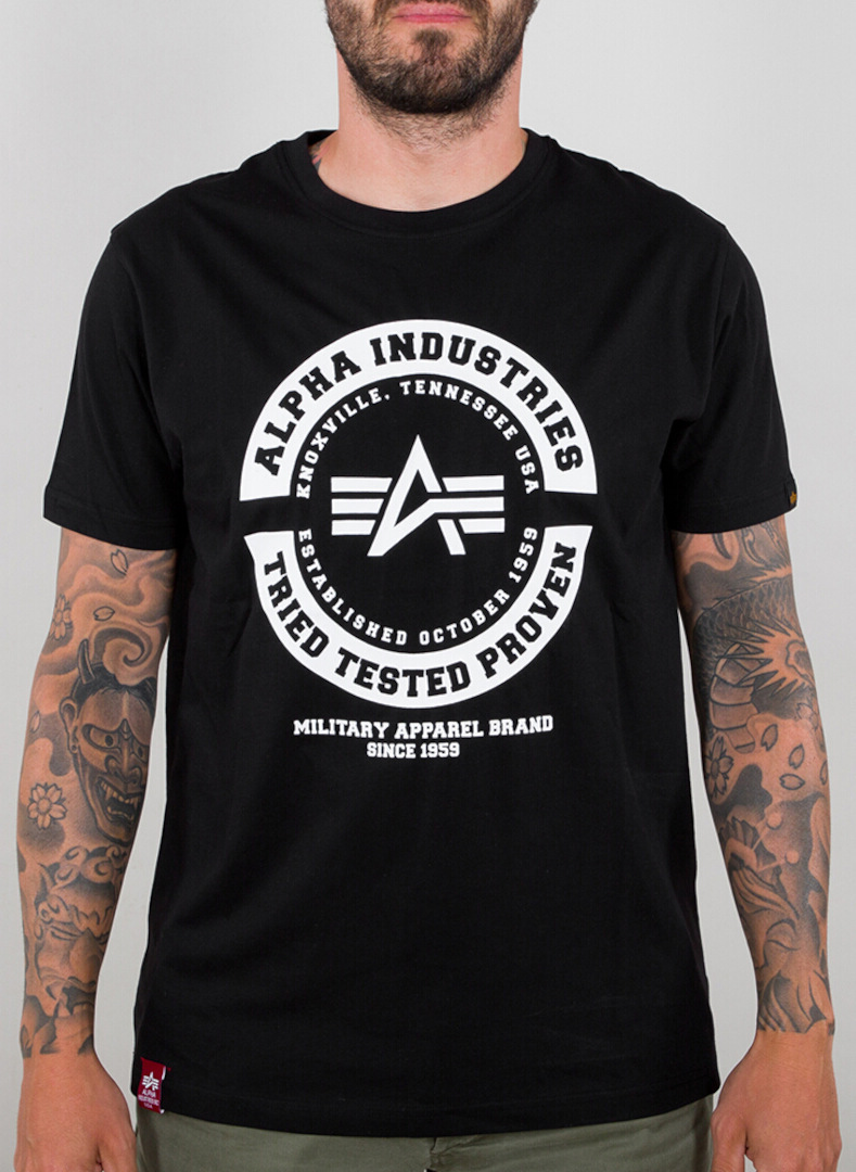 Alpha Industries TTP T-Shirt, schwarz-weiss, Größe M, schwarz-weiss, Größe M
