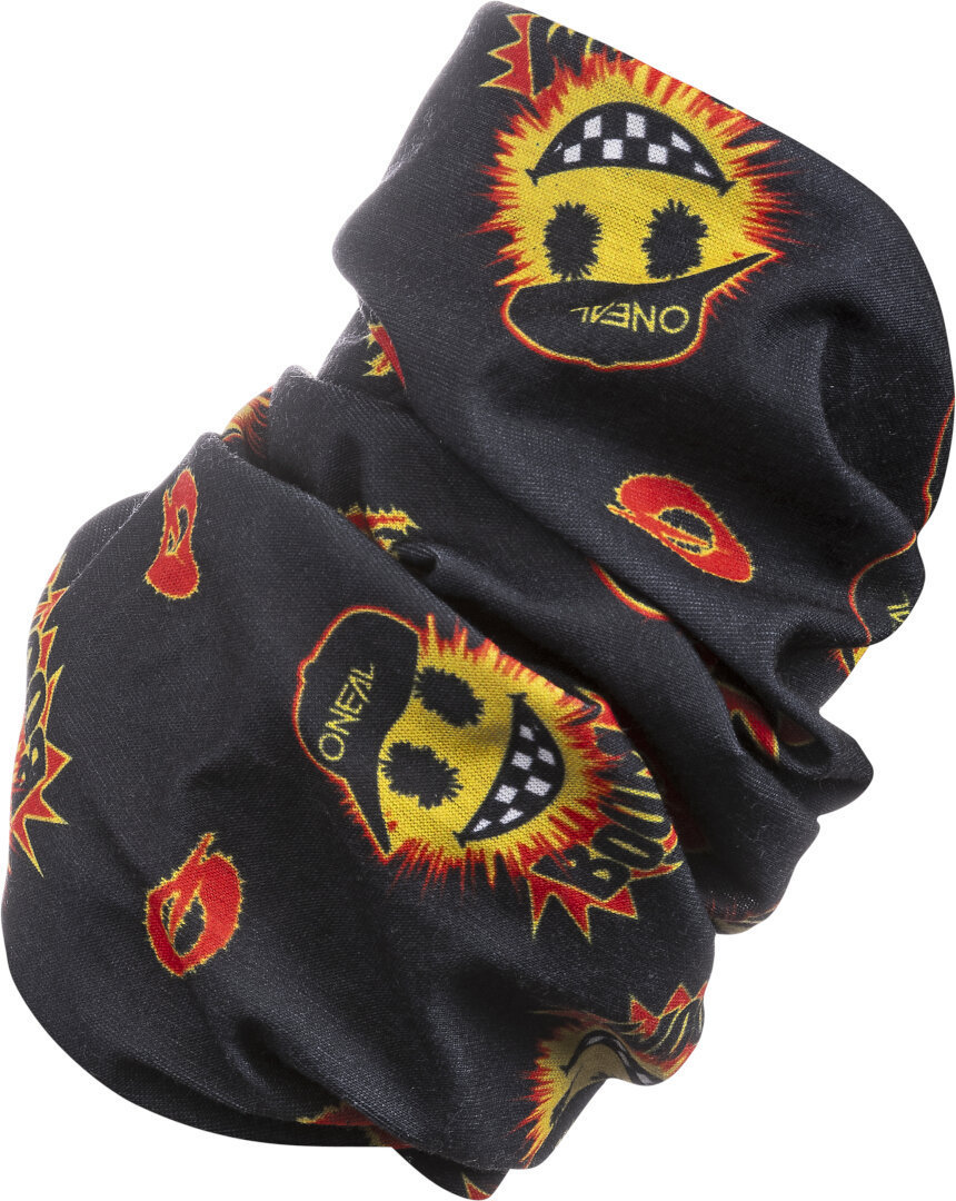 Side view of Oneal Emoji Multifunctional Headwear, black-yellow